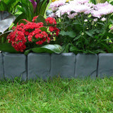 Faux Stone Garden Border Fence – Lightweight Plastic, 25×25×10cm & 10/20/40 Sets