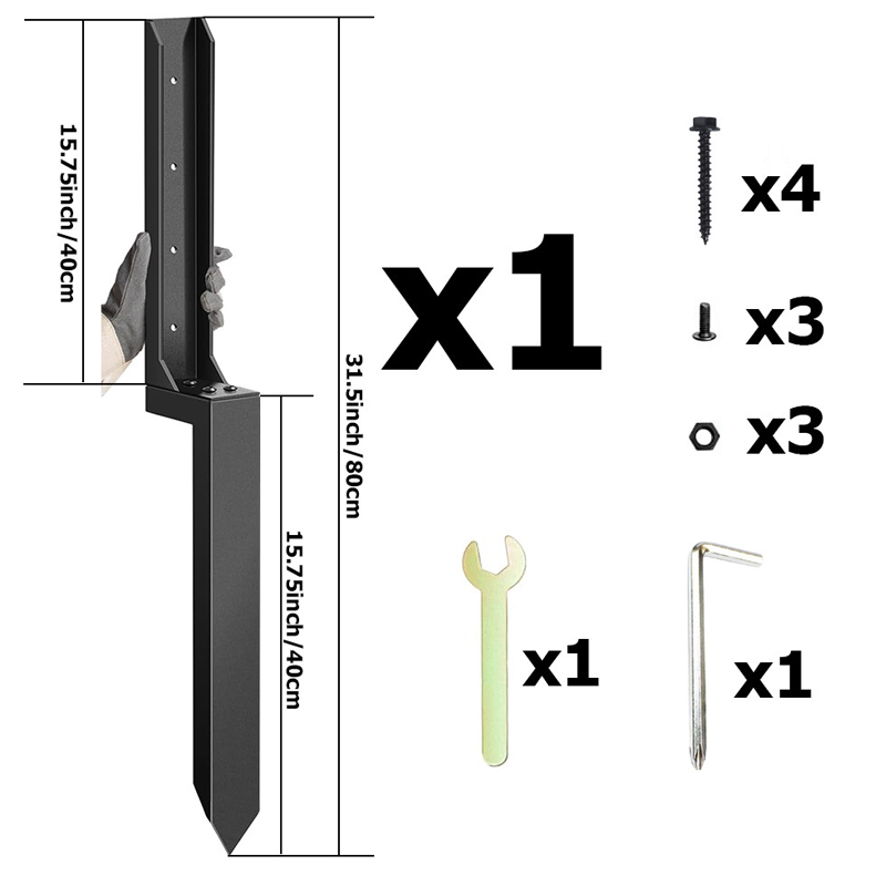 Fence Post Repair Kit – 11-Gauge Steel, H-Shape 80cm Anchor & No-Dig Install