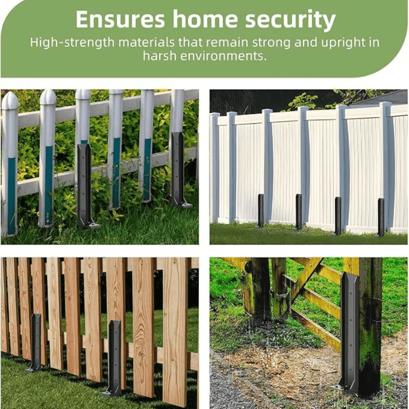 Fence Post Repair Kit – 11-Gauge Steel, H-Shape 80cm Anchor & No-Dig Install