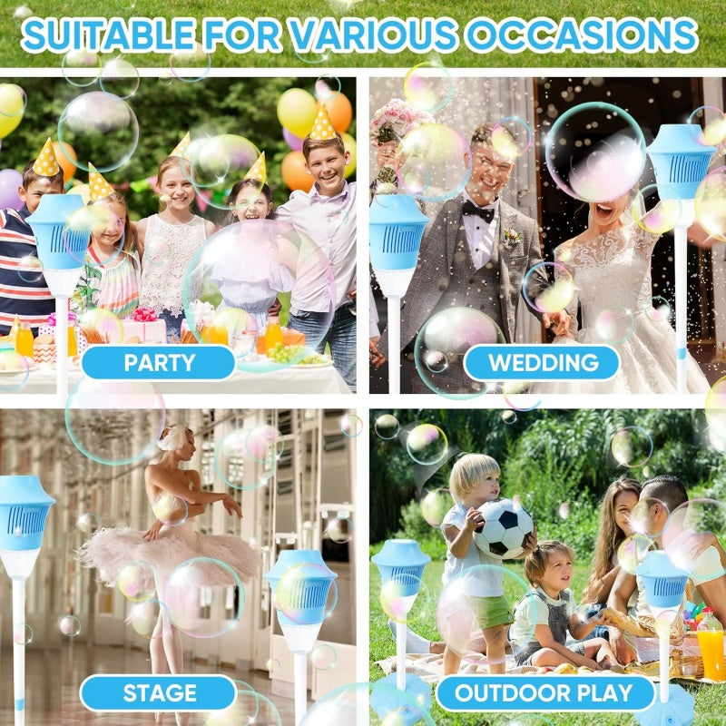 Automatic Bubble Machine – 20,000+ Bubbles Per Minute, LED Lights & Music