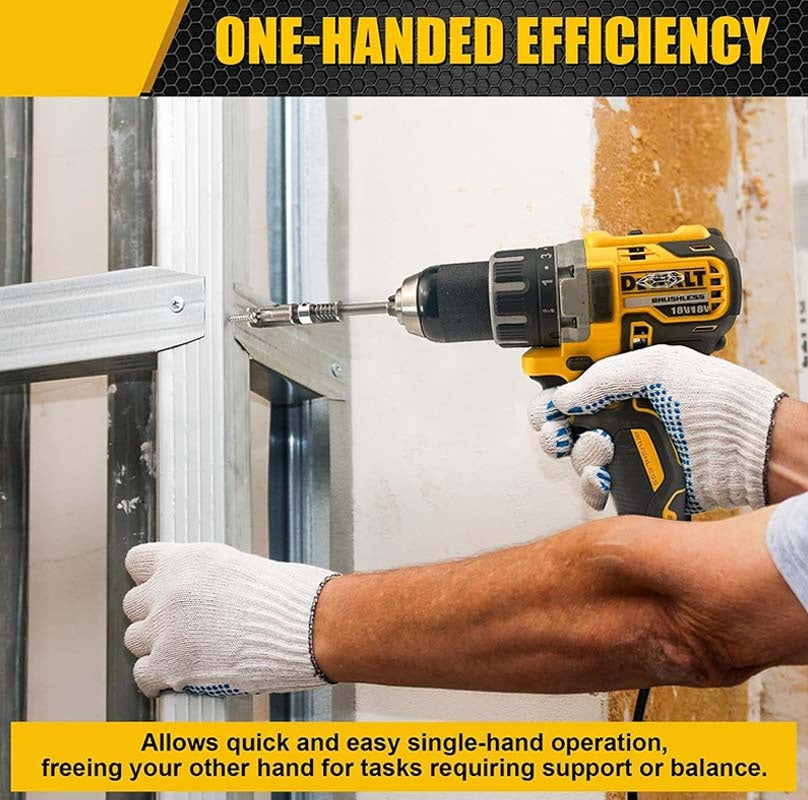 Spring-Loaded Screw Holder Drill Attachment – Steel, One-Handed & Universal Fit