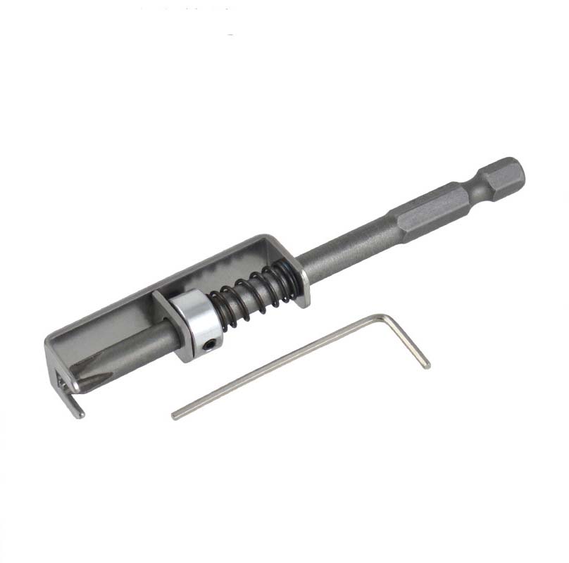Spring-Loaded Screw Holder Drill Attachment – Steel, One-Handed & Universal Fit