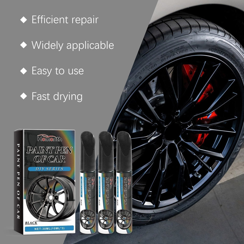 Rim Touch-Up Paint Pen – Black, Scratch Repair, 3-Pack (10ml Each)