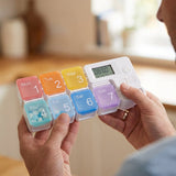 Digital Pill Box with Timer – 4 Daily Alarms, Large LCD, Removable Compartments
