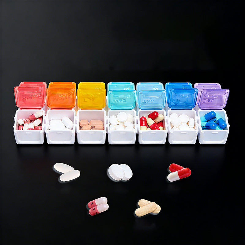 Digital Pill Box with Timer – 4 Daily Alarms, Large LCD, Removable Compartments