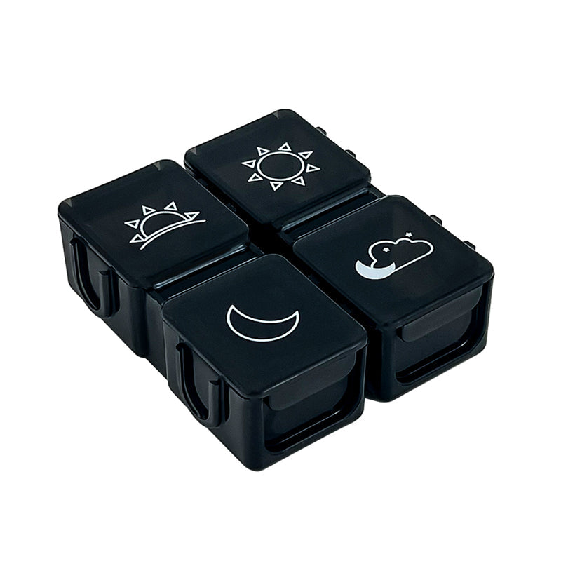 Digital Pill Box with Timer – 4 Daily Alarms, Large LCD, Removable Compartments