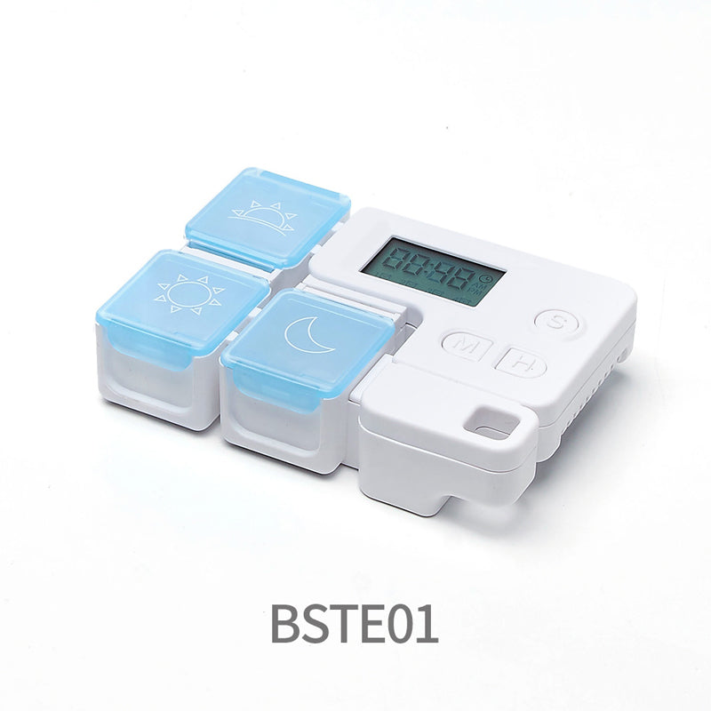 Digital Pill Box with Timer – 4 Daily Alarms, Large LCD, Removable Compartments
