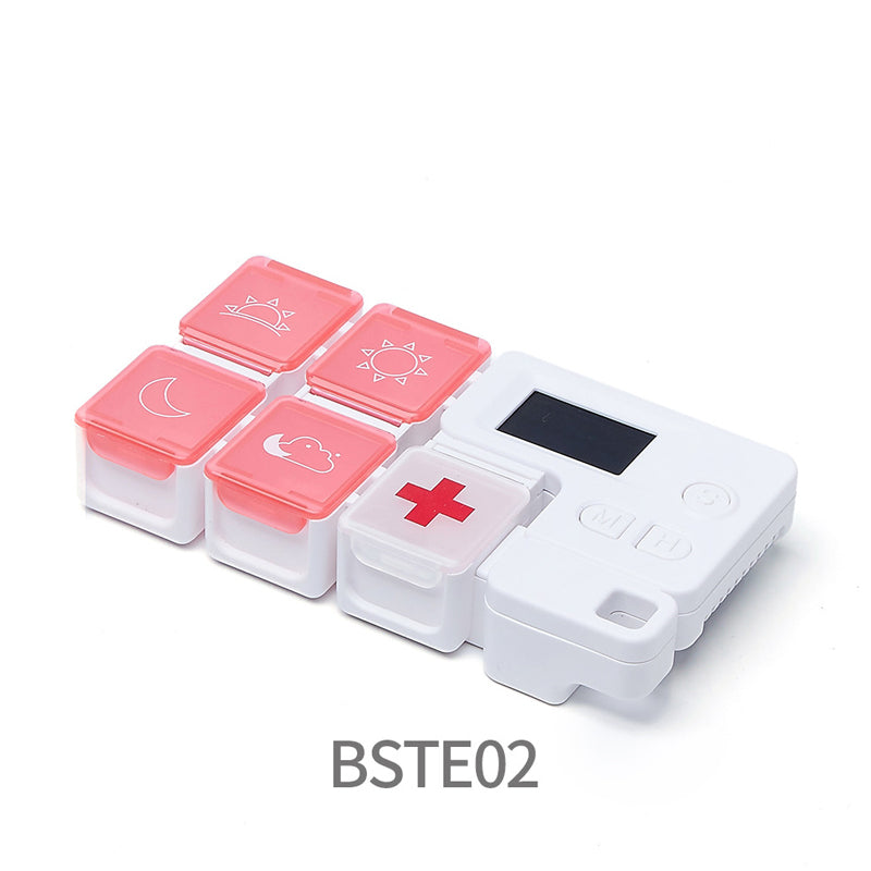 Digital Pill Box with Timer – 4 Daily Alarms, Large LCD, Removable Compartments