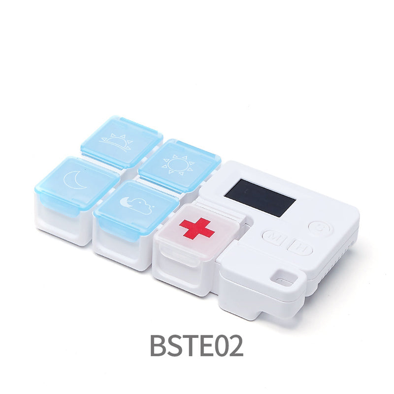 Digital Pill Box with Timer – 4 Daily Alarms, Large LCD, Removable Compartments