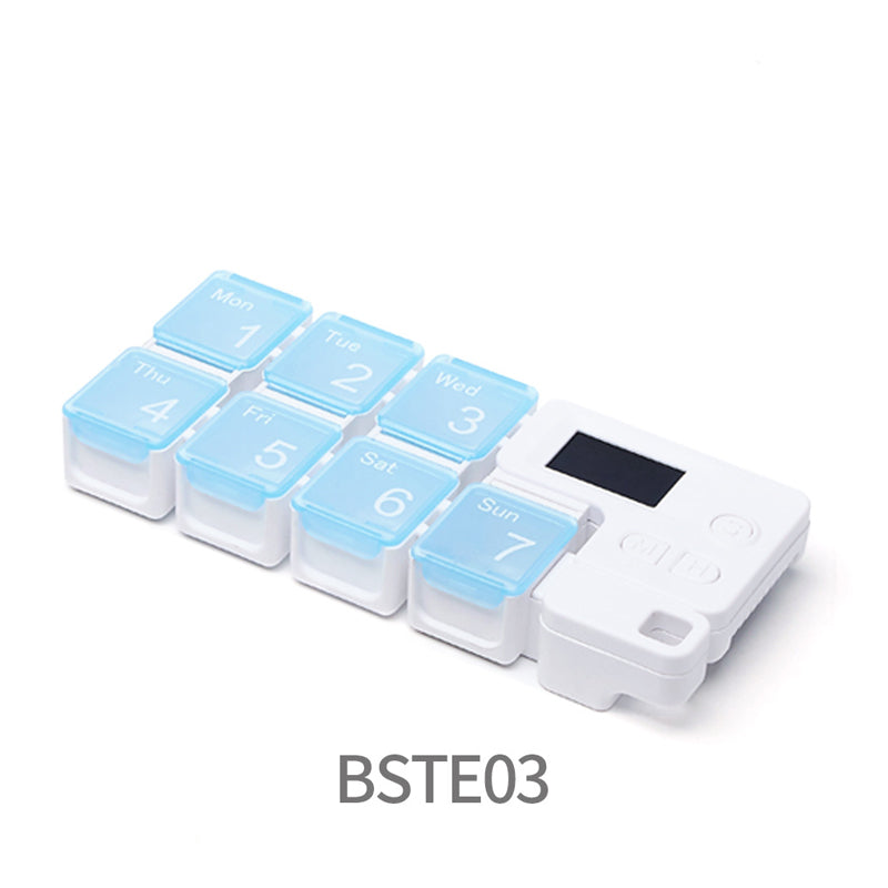 Digital Pill Box with Timer – 4 Daily Alarms, Large LCD, Removable Compartments