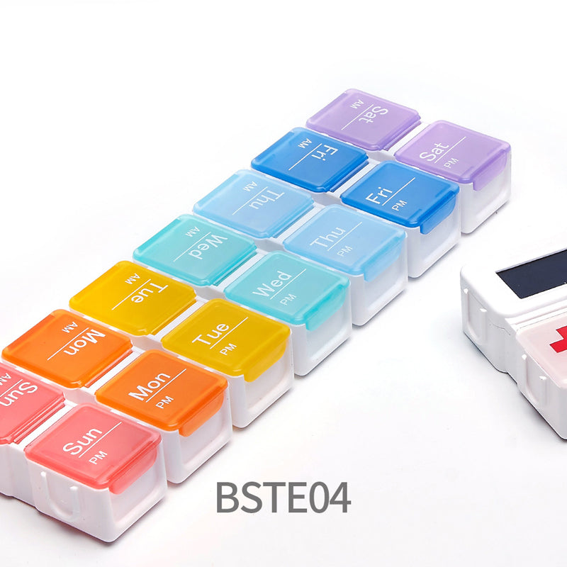 Digital Pill Box with Timer – 4 Daily Alarms, Large LCD, Removable Compartments