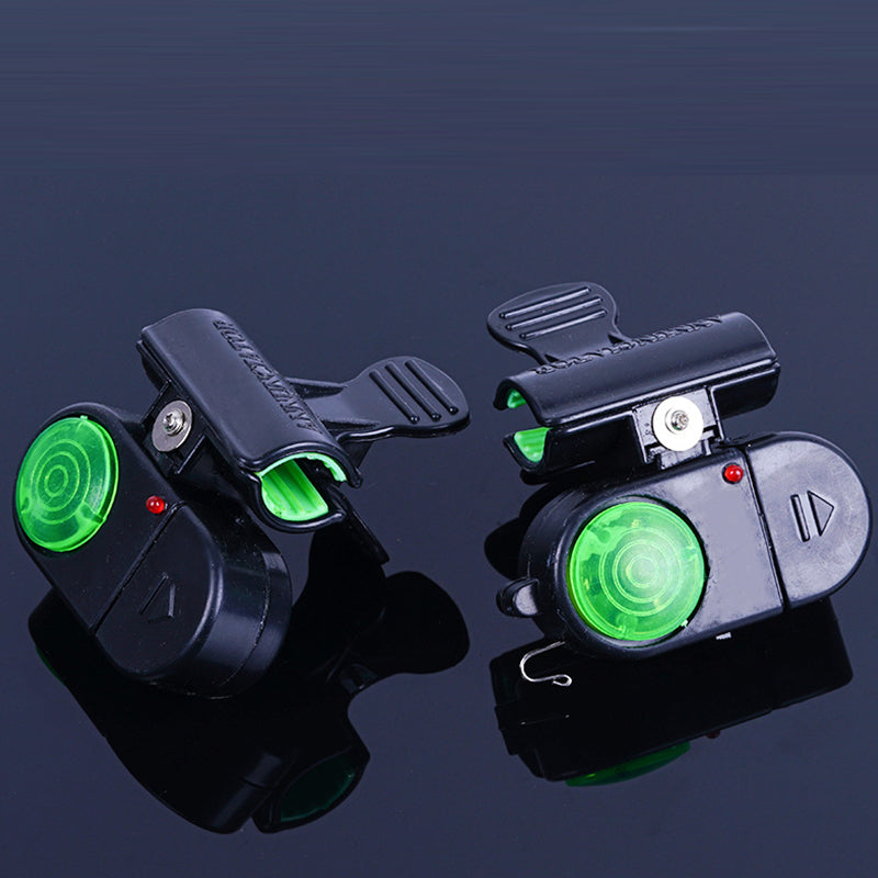 Fishing Bite Alarm with LED Light – Sound Alert, Adjustable Sensitivity & Clip-On Weatherproof