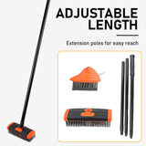 3-in-1 Weed Brush Set – Steel Bristles, 117cm Adjustable Handle & Two Brush Heads