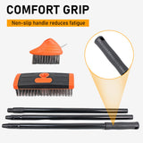 3-in-1 Weed Brush Set – Steel Bristles, 117cm Adjustable Handle & Two Brush Heads