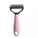 Double-Sided Pet Deshedding Brush – Undercoat Removal, Rounded Pins & 17×10cm