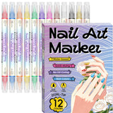 Nail Art Marker Set – Dual Tips, Water-Based Ink & 12 or 24 Colors