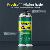 2-Component Metal Epoxy Adhesive – 60g, Waterproof & 1:1 Dual Syringe