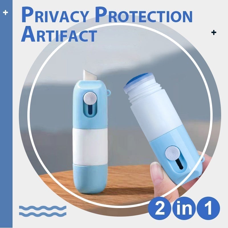 Data Privacy Blackout Pen – 2-in-1 Thermal Paper Roller, Package Opener & 10ml Refill