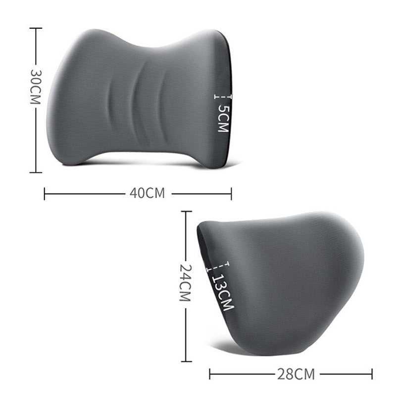 Car Memory Foam Neck & Lumbar Pillow Set – Breathable Mesh, Adjustable Straps & Ergonomic Support