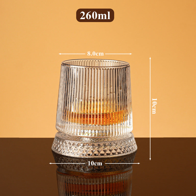 Rotating Whiskey Glass – 360° Aerating Base, Embossed Crystal & 300 ml