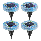 Solar Mosaic Glass Garden Lights – IP69 Waterproof, Auto Dusk Sensor & 4-Pack Stakes