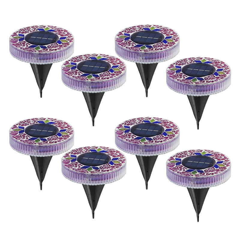 Solar Mosaic Glass Garden Lights – IP69 Waterproof, Auto Dusk Sensor & 4-Pack Stakes