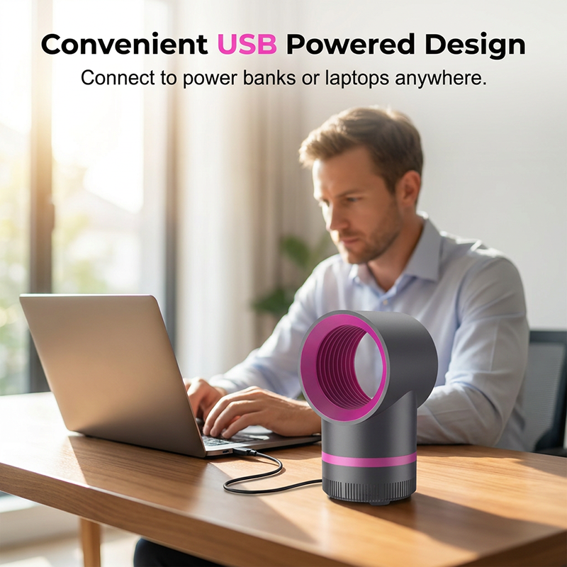USB Mosquito Killer Lamp – 365nm UV, 360° Suction & 25dB Quiet