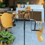 Kinetic Drummer Wind Spinner – Weatherproof Iron, 30×15×70cm & Garden Ground Stake
