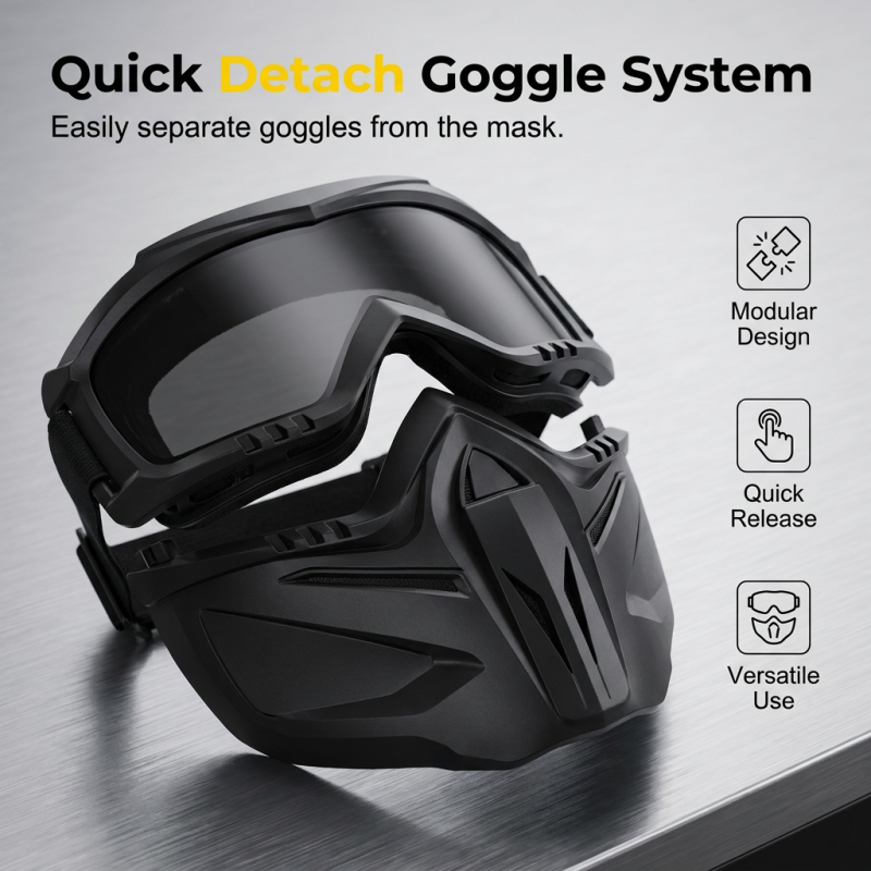 Safety Goggles with Removable Face Shield – Anti-Fog Vents, Polycarbonate & 129g Lightweight