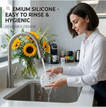 Silicone Flower Arranging Grid – Stretches to 10cm, Reusable, BPA-Free, for Vases
