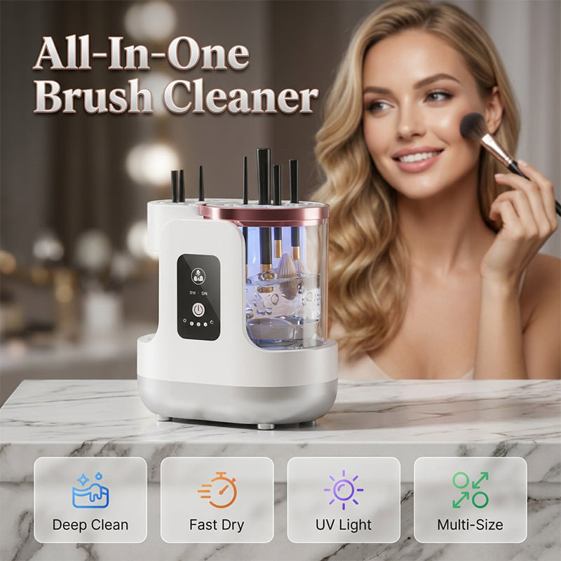 Electric Makeup Brush Cleaner – UV Light Sterilizer, 850 RPM Sonic & USB Powered