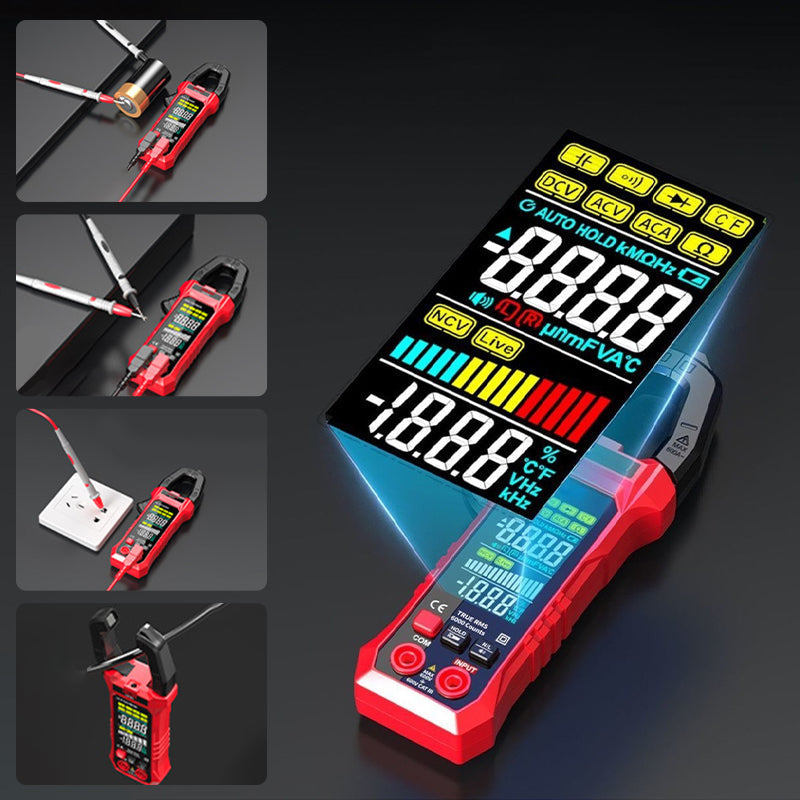 Digital Clamp Meter – 600A Auto-Range, AC/DC Voltage, NCV & LED Flashlight