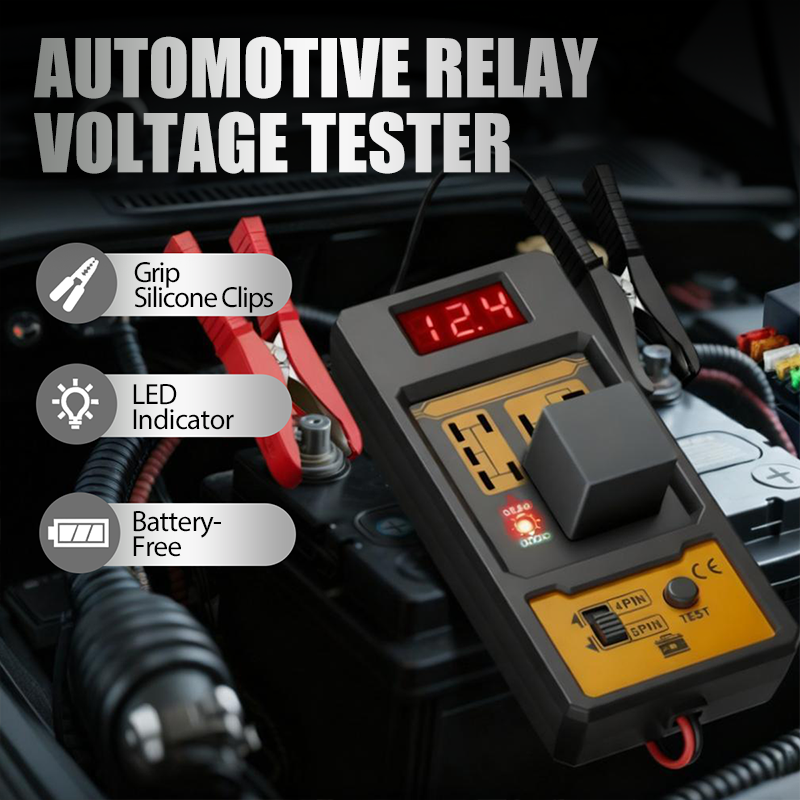 Relay Voltage Tester – 12V/24V LED Display, 4-Pin & 5-Pin, 11–25V Range