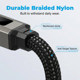 4-in-1 Keychain Charging Cable – 65W Fast Charge, Digital Power Display, Braided