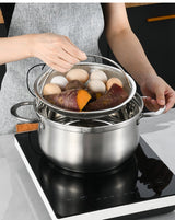 Stainless Steel Steamer Basket with Handle – Multifunctional, 22.5 & 24.5cm