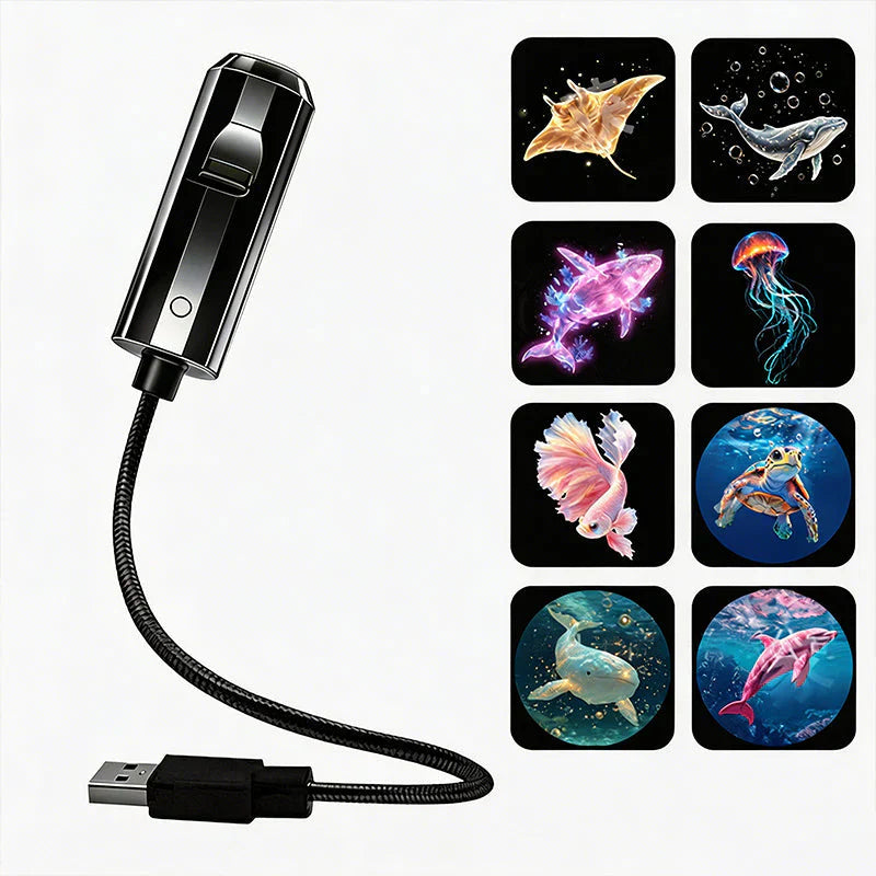 LED Star Projector – 10 Projection Inserts, 360° Rotatable & USB Powered