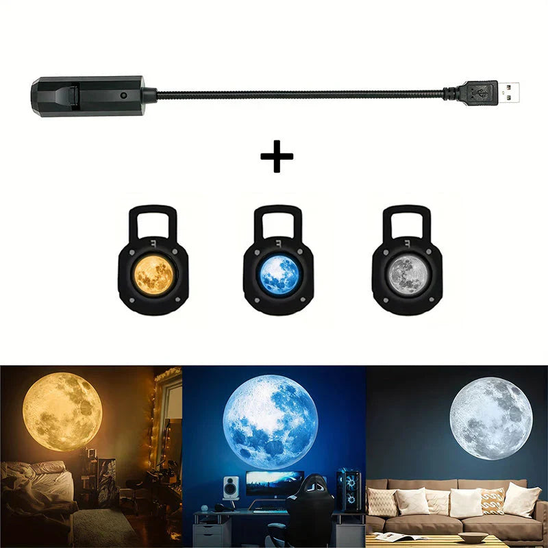 LED Star Projector – 10 Projection Inserts, 360° Rotatable & USB Powered