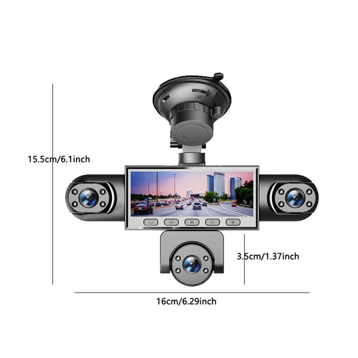 Panoramic Dash Cam – 1080p Full HD, Night Vision & 4/5-Camera System
