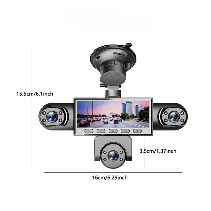 Panoramic Dash Cam – 1080p Full HD, Night Vision & 4/5-Camera System