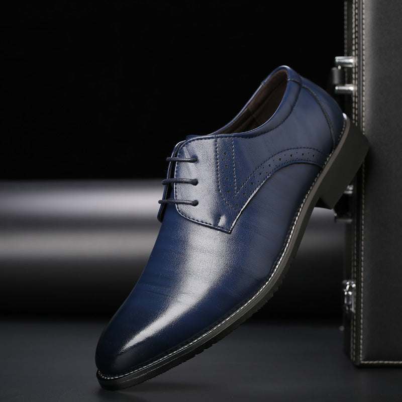 Lennard men's lace-up brogue shoes in Blue