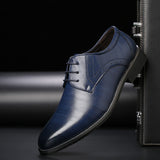 Lennard men's lace-up brogue shoes in Blue