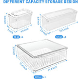 FridgeMaster Stackable Fridge Organizer Set of 10 - Maximize Space & Keep Your Fridge Neat