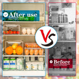 FridgeMaster Stackable Fridge Organizer Set of 10 - Maximize Space & Keep Your Fridge Neat