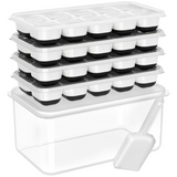 Stackable Silicone Ice Cube Trays with Storage Bin - Flexible, Easy Release, BPA-Free, Perfect for Home & Party Use