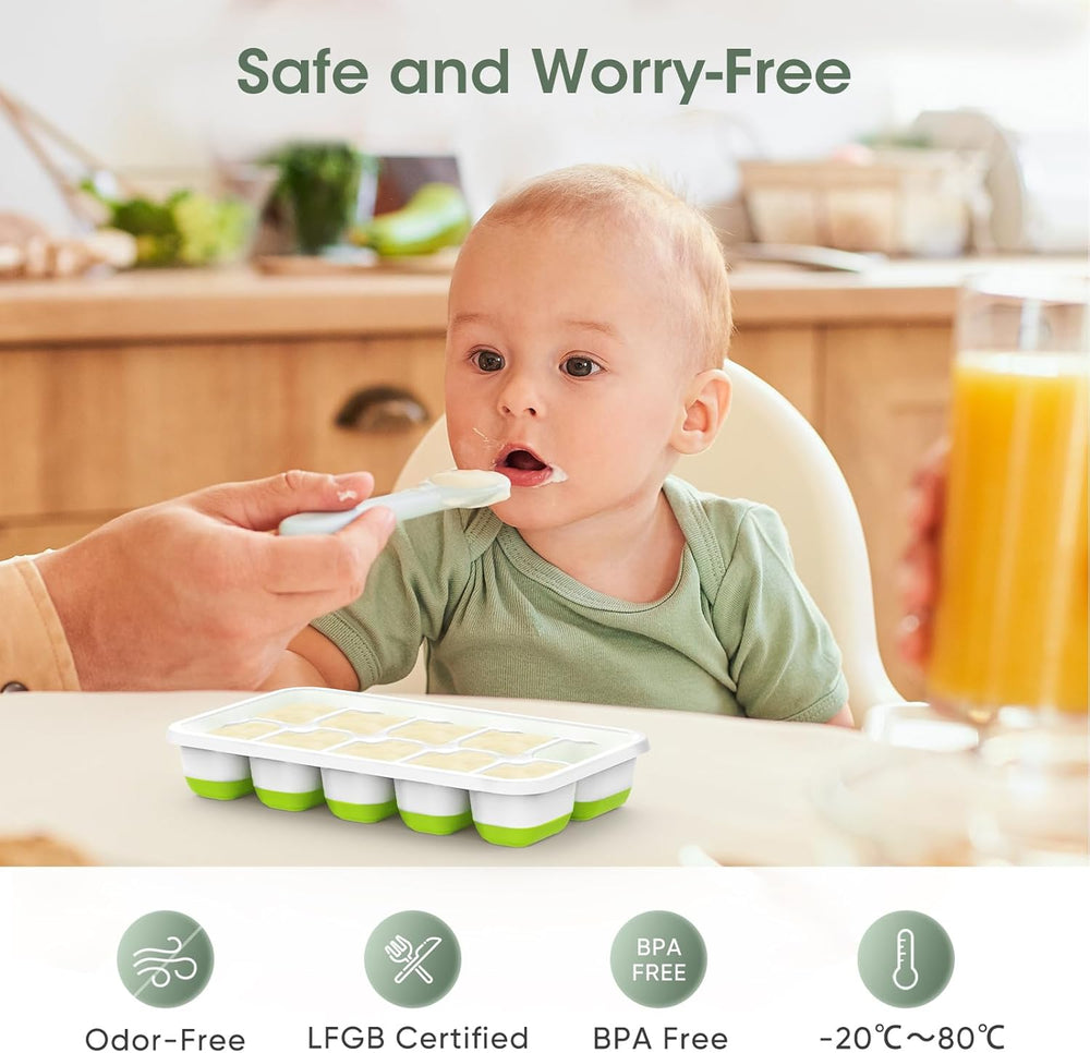 Stackable Silicone Ice Cube Trays with Storage Bin - Flexible, Easy Release, BPA-Free, Perfect for Home & Party Use
