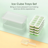 Stackable Silicone Ice Cube Trays with Storage Bin - Flexible, Easy Release, BPA-Free, Perfect for Home & Party Use