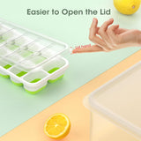 Stackable Silicone Ice Cube Trays with Storage Bin - Flexible, Easy Release, BPA-Free, Perfect for Home & Party Use