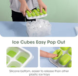 Stackable Silicone Ice Cube Trays with Storage Bin - Flexible, Easy Release, BPA-Free, Perfect for Home & Party Use