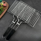 Stainless Steel Grill Basket – Non-Stick Coating, Foldable Lock & Heat-Resistant