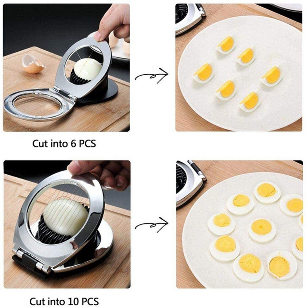 Premium Stainless Steel Egg Slicer - 3 Versatile Cutting Styles for Effortless Meal Prep!